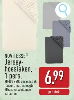 ALDI Novitesse Jersey hoeslaken, 1 pers. aanbieding