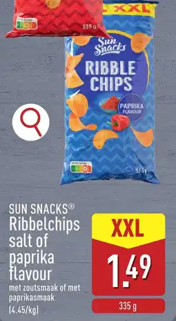 ALDI Sun snacks Ribbelchips paprika flavour aanbieding