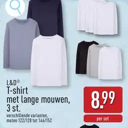 ALDI L&D T-shirt met lange mouwen, 3 st. aanbieding