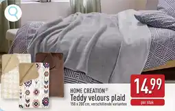 ALDI HOME CREATION Teddy velours plaid aanbieding