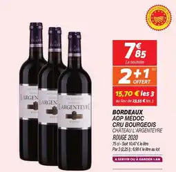 Netto Bordeaux AOP Médoc CRU Bourgeois Château L'Argenteyre Rouge 20PROTÉGER aanbieding