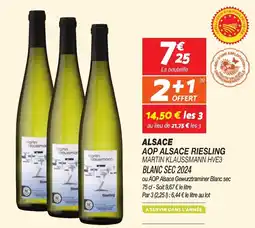 Netto Alsace AOP Alsace Riesling Martin Klaussmann HVE3 Blanc Sec 2024 aanbieding