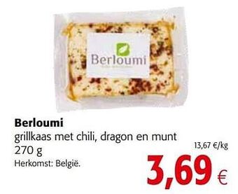Berloumi grillkaas met chili, dragon en munt