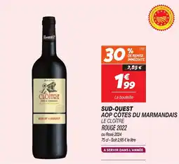 Netto Sud-Ouest AOP Côtes Du Marmandais Le Cloître Rouge 2022 aanbieding