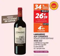 Netto Languedoc AOP Corbières Réserve Gérard Bertrand Rouge 2022 aanbieding