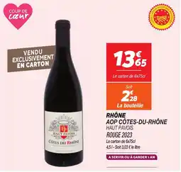 Netto Rhône AOP Côtes-Du-Rhône Haut Pavois Rouge 2023 aanbieding
