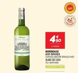Netto Bordeaux AOP Graves Château Mestre Renaud HVEe3 Blanc Sec 2024 aanbieding