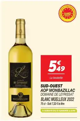 Netto Sud-Ouest AOP Monbazillac Domaine De Leyrissat Blanc Moelleux 2022 aanbieding