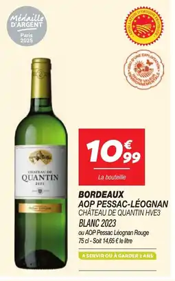 Netto Bordeaux AOP Pessac-Léognan Château De Quantin HVE3 Blanc 2023 aanbieding
