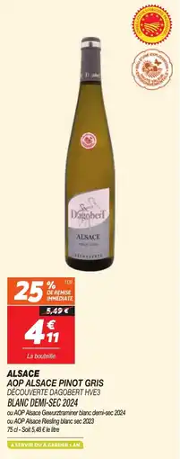 Netto Alsace AOP Alsace Pinot Gris Découverte Dagobert HVE3 Blanc Demi-Sec 2024 aanbieding