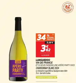 Netto Languedoc Vin De France Et Si Nous Faisions Une Apéro Party HVE3 Chardonnay Blanc 2024 aanbieding