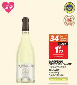 Netto Languedoc IGP Terres Du Midi Provenance HVE3 Blanc 2024 aanbieding