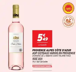 Netto Provence Alpes Côte D'Azur AOP Coteaux Varois en Provence Domaine De L'Abbaye Saint Hilaire HVE3 Rosé 2024 aanbieding