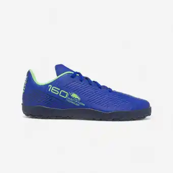 Decathlon VOETBALSCHOENEN VOOR KINDEREN 160 TURF MET VETERS BLAUW aanbieding