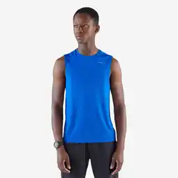 Decathlon Mouwloos hardloopshirt zonder zijnaden 500 Comfort indigoblauw aanbieding