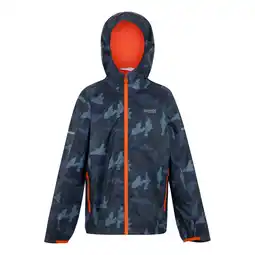 Decathlon Waterdicht kinder/kinderjack Lever II Camo (Marine/Tangerine Tango) aanbieding