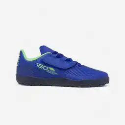 Decathlon Voetbalschoenen met klittenband voor kinderen 160 Easy Turf blauw aanbieding