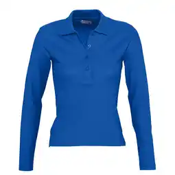 Decathlon Dames Podium Poloshirt met Lange Mouwen (Koningsblauw) aanbieding