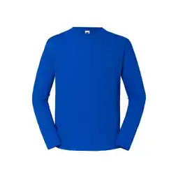 Decathlon Heren Iconic 195 Premium Ringspun Cotton Tshirt met lange mouwen (Koningsblauw) aanbieding