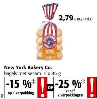 Colruyt New york bakery co. bagels met sesam aanbieding