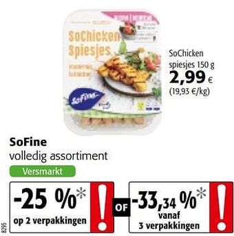 Colruyt Sofine volledig assortiment aanbieding