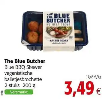 Colruyt The blue butcher blue bbq skewer veganistische balletjesbrochette aanbieding