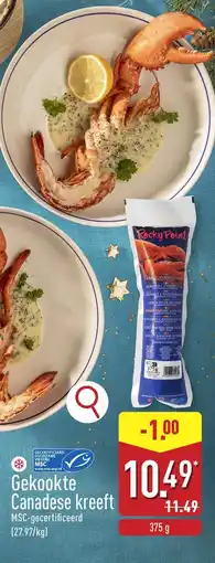 ALDI Gekookte Canadese kreeft aanbieding