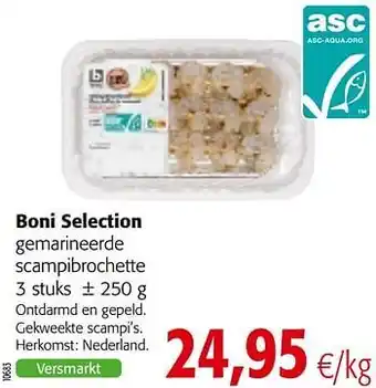 Colruyt Boni selection gemarineerde scampibrochette aanbieding