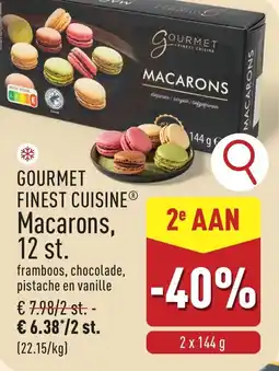 ALDI Gourmet finest cuisine Macarons, 12 st. aanbieding