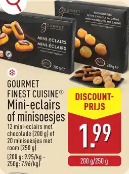 ALDI GOURMET FINEST CUISINE Mini-eclairs of minisoesjes aanbieding