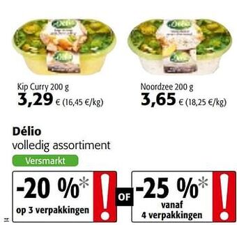 Colruyt Délio volledig assortiment aanbieding