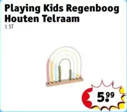 Kruidvat Playing kids regenboog houten telraam aanbieding