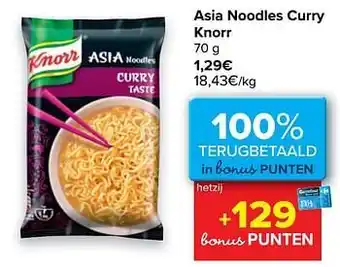 Carrefour Asia noodles curry knorr aanbieding