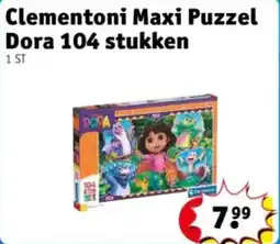 Kruidvat Clementoni maxi puzzel dora 104 stukken aanbieding