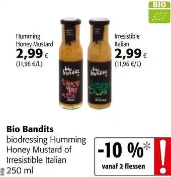 Colruyt Bio bandits biodressing humming honey mustard of irresistible italian aanbieding