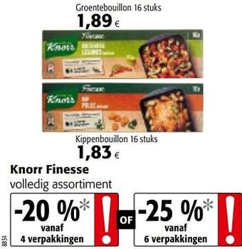 Colruyt Knorr finesse volledig assortiment aanbieding