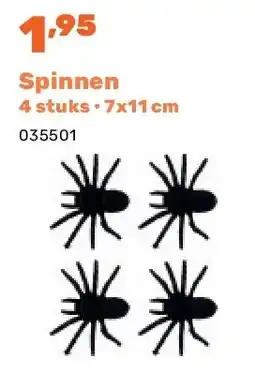 Happyland Spinnen 4 stuks • 7x11 cm aanbieding
