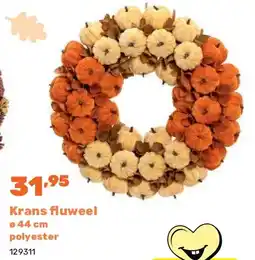 Happyland Krans fl uweel ø 44 cm polyester aanbieding