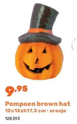 Happyland Pompoen brown hat 12x12xh17,3 cm • oranje aanbieding