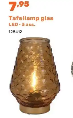 Happyland Tafellamp glas LED • 3 ass aanbieding