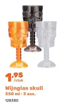 Happyland Wijnglas skull 350 ml • 3 ass aanbieding