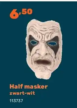 Happyland Half masker zwart-wit aanbieding
