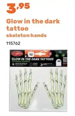 Happyland Glow in the dark tattoo skeleton hands aanbieding