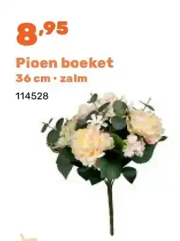 Happyland Pioen boeket 36 cm • zalm aanbieding
