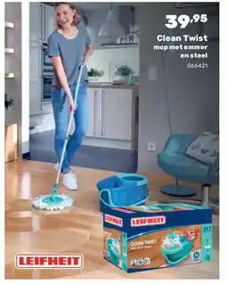 Happyland Clean Twist mop met emmer en steel aanbieding