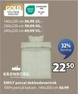 Jysk Emily Percal Dekbedovertrek aanbieding