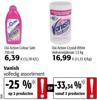 Colruyt Vanish volledig assortiment aanbieding