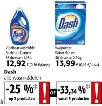 Colruyt Dash alle wasmiddelen aanbieding