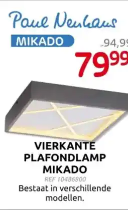 Brico Paul Neuhaus Vierkante Plafondlamp Mikado aanbieding