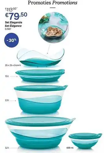 Tupperware Set eleganzia set élégance aanbieding